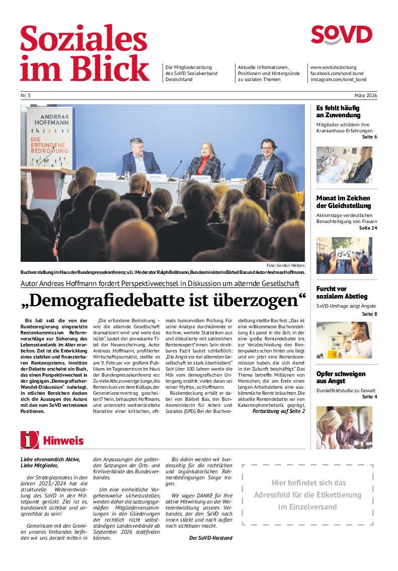 SoVD-Zeitung 03/2026 (Bremen, Hamburg) SoVD-Zeitung 03/2026 (Bremen, Hamburg)